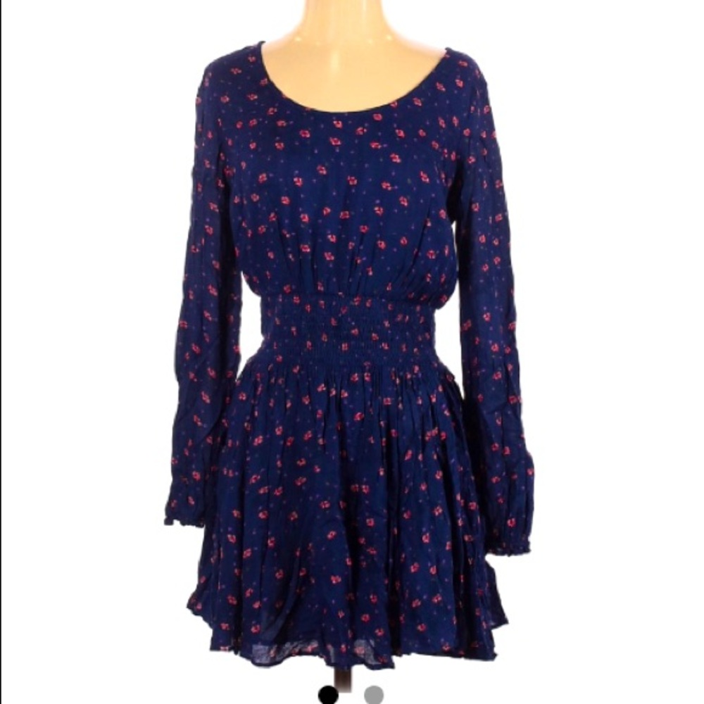 Kimchi Blue Navy Floral Dress sz Small Long Sleeve